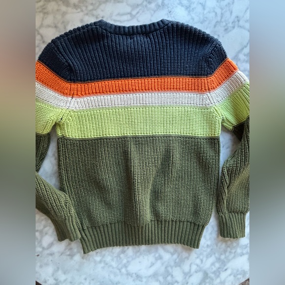 Cat & Jack Colorblock Crewneck Sweater - Navy, Orange, Lime & Olive - Picture 3 of 5